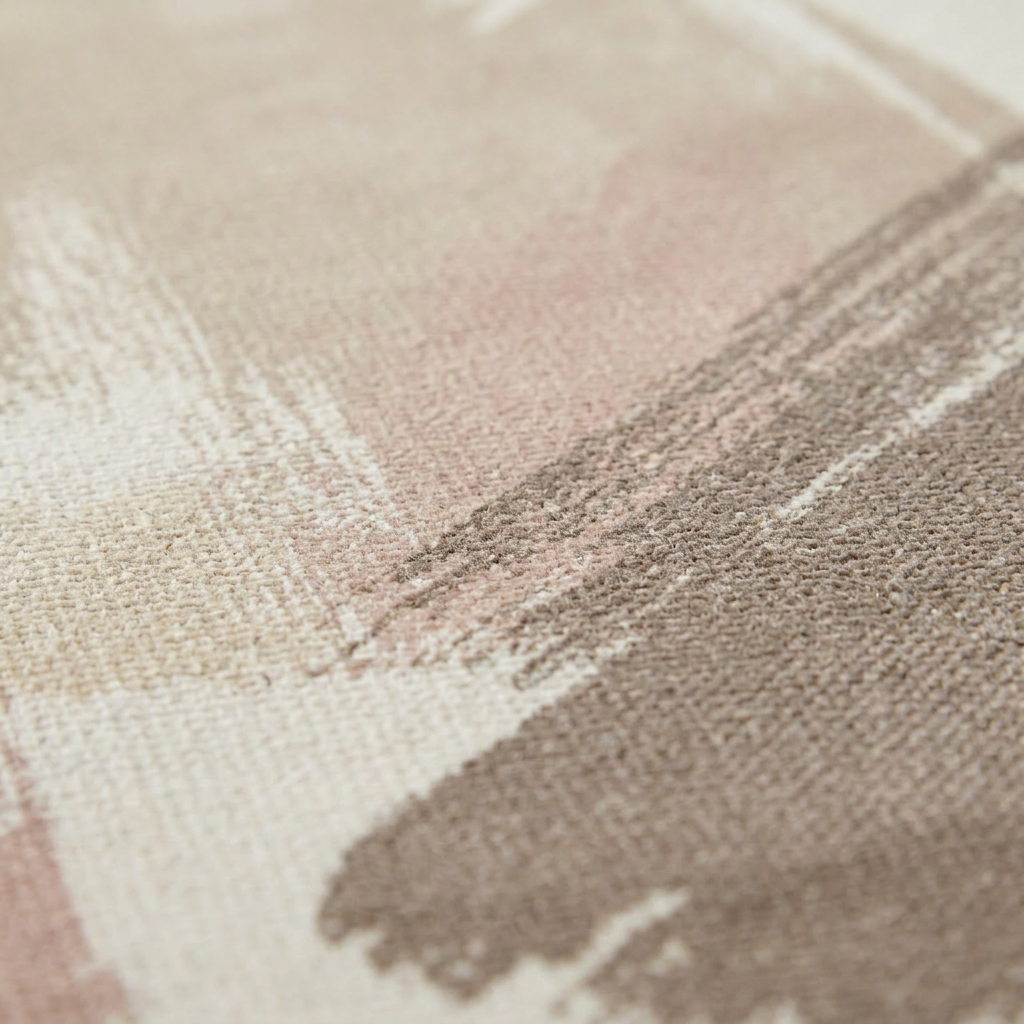 Mushroom Beige Abstract Area Rug — Machine Washable, Modern Brushstroke