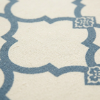 Dusty Blue Moroccan Area Rug — Machine Washable, Moroccan Quatrefoil