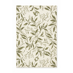 Olive Botanical Vine Area Rug — Machine Washable, Olive Leaf Trail