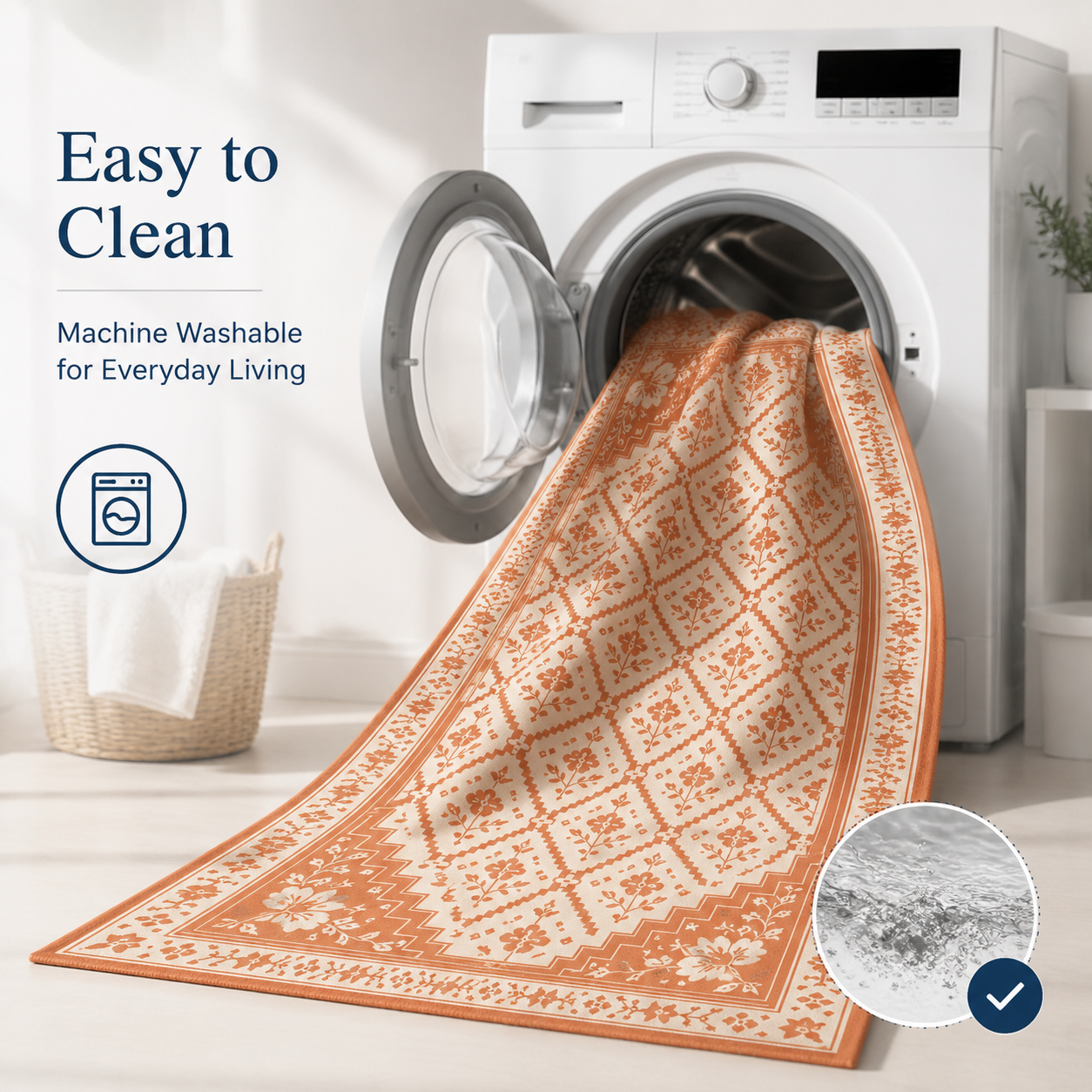 Aria Coral - Washable Feature