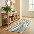 Seagrass Watercolor Area Rug — Machine Washable, Soft Green & Natural
